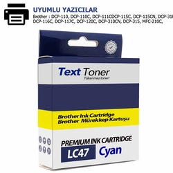 Brother LC47-LC900C Muadil Kartuş, Mavi - Brother