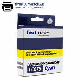 Brother LC675XLC Muadil Kartuş, Mavi - Brother