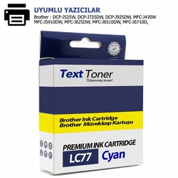 Brother LC77XLC Muadil Kartuş, Mavi - Brother