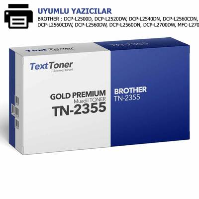 Brother TN-2355 Muadil Toner, Siyah - 1