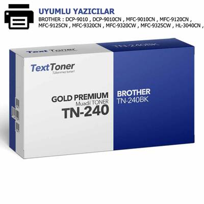 Brother TN-240BK Muadil Toner, Siyah - 1