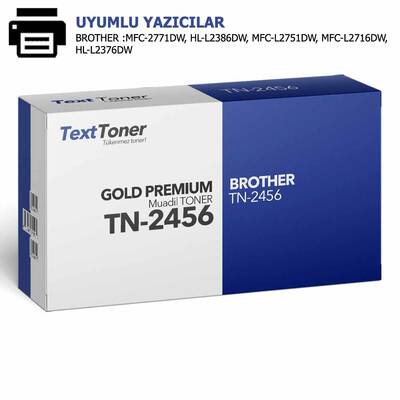 Brother TN-2456 Muadil Toner, Siyah - 1