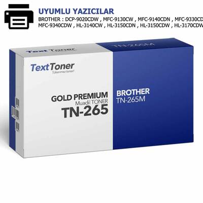 Brother TN-265M Muadil Toner, Kırmızı - 1