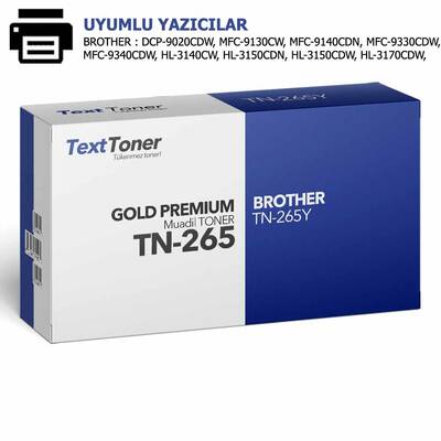 Brother TN-265Y Muadil Toner, Sarı - 1