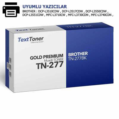 Brother TN-277BK Muadil Toner, Siyah - 1