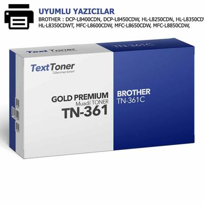 Brother TN-361C Muadil Toner, Mavi - 1