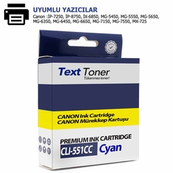 Canon CLI-551C Muadil Kartuş, Mavi - Canon