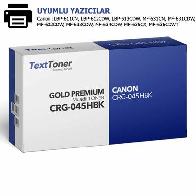 CANON CRG-045HBK Muadil Toner, Siyah - 1