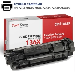 HP 136X | W1360X Muadil Toner, Çipli - Hp