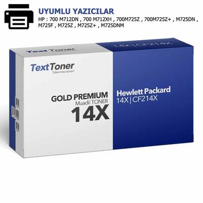 HP 14X | CF214X Muadil Toner, Siyah - 1