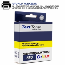 Hp 650-CZ102A Muadil Kartuş, Üç Renk - Hp