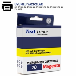 Hp 70-C9456A Muadil Kartuş, Kırmızı - Hp