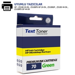 Hp 70-C9457A Muadil Kartuş, Yeşil - Hp