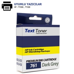 Hp 761-CM996A Muadil Kartuş, Koyu Gri - Hp