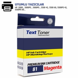 Hp 81-C4932A Muadil Kartuş, Kırmızı - Hp