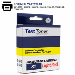 Hp 81-C4935A Muadil Kartuş, Açık Kırmızı - Hp