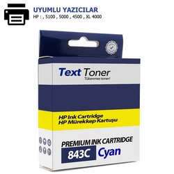 Hp 843C-C1Q66A Muadil Kartuş, Mavi - Hp