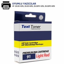 Hp 91-C9471A Muadil Kartuş, Açık Kırmı - Hp