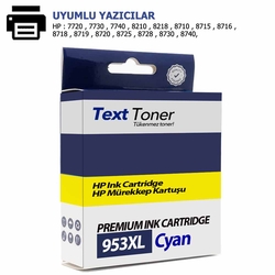 Hp 953XL-F6U16A Muadil Kartuş, Mavi - Hp