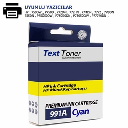 Hp 991A-M0J74A Muadil Kartuş, Mavi - Hp