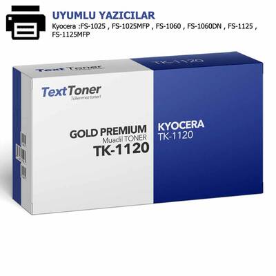 Kyocera TK-1120 Muadil Toner, Siyah - 1