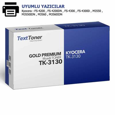 Kyocera TK-3130 Muadil Toner, Siyah - 1