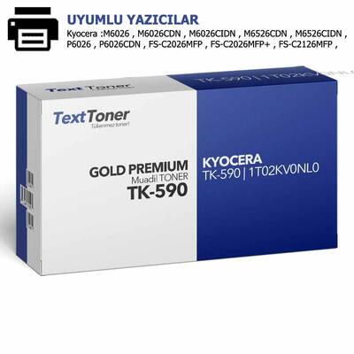 Kyocera TK-590 | 1T02KV0NL0 Muadil Toner, Siyah - 1