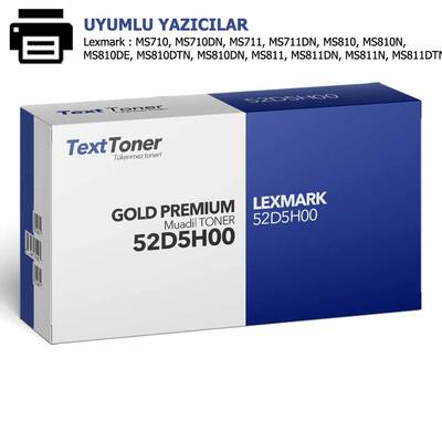 LEXMARK 52D5H00-MS710 Muadil Toner, Siyah - 1