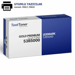 LEXMARK 53B5000-MS818 Muadil Toner, Siyah - 2