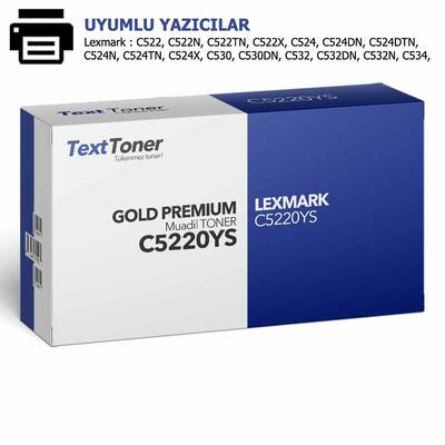 LEXMARK C5220YS-C522 Muadil Toner, Sarı - 1