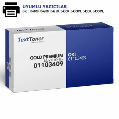 OKI 01103409-B4100 Muadil Toner, Siyah - 1